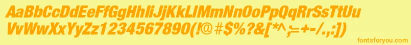 AcmoDisplaySsiItalic Font – Orange Fonts on Yellow Background