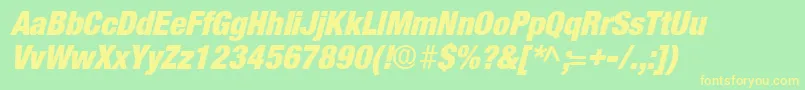 AcmoDisplaySsiItalic Font – Yellow Fonts on Green Background