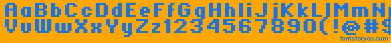 Standard0766 Font – Blue Fonts on Orange Background