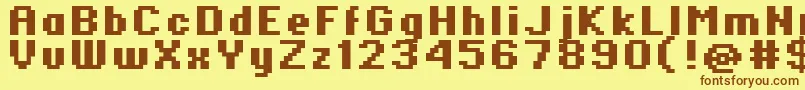 Standard0766 Font – Brown Fonts on Yellow Background