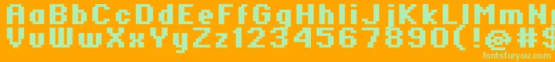 Standard0766 Font – Green Fonts on Orange Background
