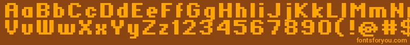 Standard0766 Font – Orange Fonts on Brown Background