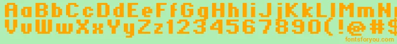 Standard0766 Font – Orange Fonts on Green Background
