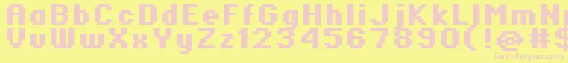 Standard0766 Font – Pink Fonts on Yellow Background