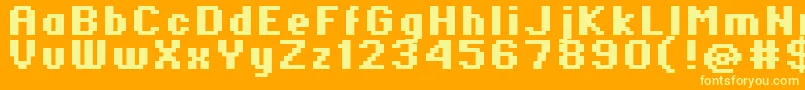 Standard0766 Font – Yellow Fonts on Orange Background