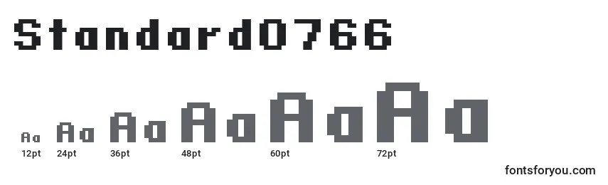 Размеры шрифта Standard0766