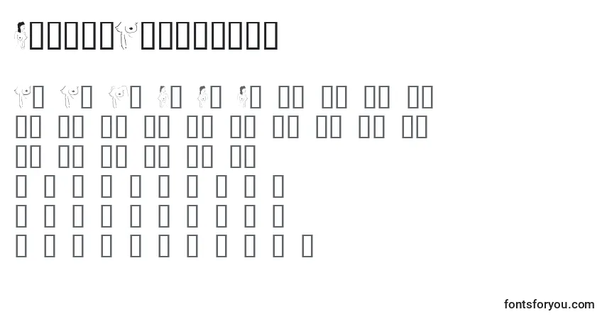 Schriftart FemaleBodyParts – Alphabet, Zahlen, spezielle Symbole