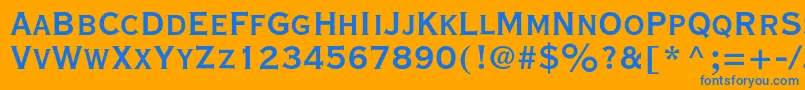 フォントVacansiacBold – オレンジの背景に青い文字