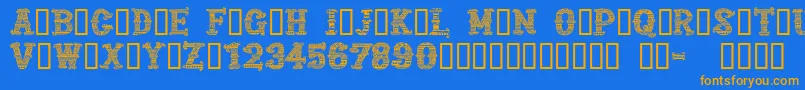 CfmexicanapersonaluseRegul Font – Orange Fonts on Blue Background