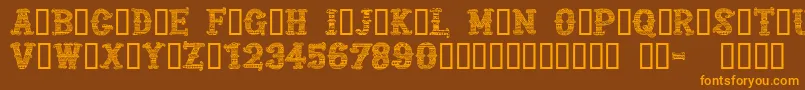 CfmexicanapersonaluseRegul Font – Orange Fonts on Brown Background