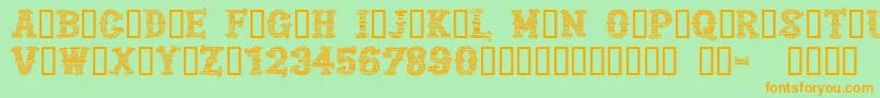 CfmexicanapersonaluseRegul Font – Orange Fonts on Green Background