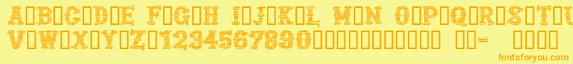 CfmexicanapersonaluseRegul Font – Orange Fonts on Yellow Background