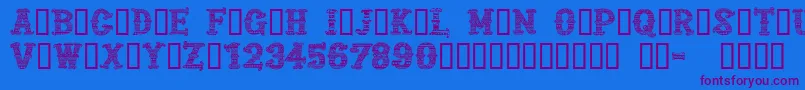 CfmexicanapersonaluseRegul Font – Purple Fonts on Blue Background