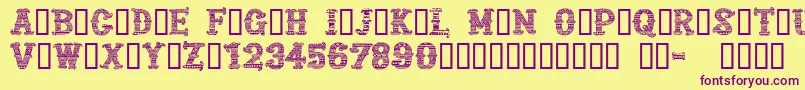 CfmexicanapersonaluseRegul Font – Purple Fonts on Yellow Background