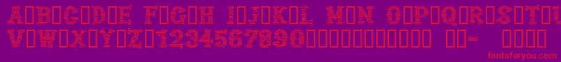 CfmexicanapersonaluseRegul Font – Red Fonts on Purple Background