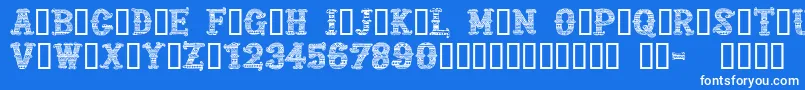 CfmexicanapersonaluseRegul Font – White Fonts on Blue Background