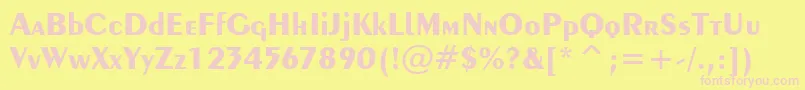 Exotic350BoldBt Font – Pink Fonts on Yellow Background