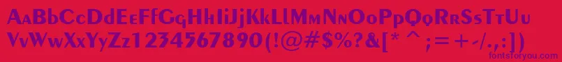 Exotic350BoldBt Font – Purple Fonts on Red Background