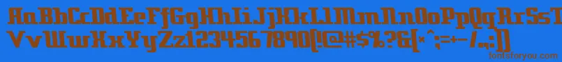 Zenith2000 Font – Brown Fonts on Blue Background