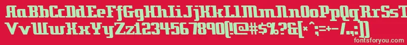 Zenith2000 Font – Green Fonts on Red Background