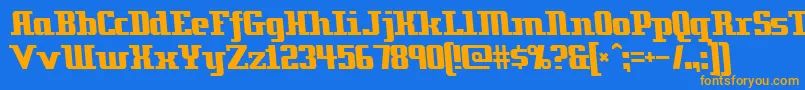Zenith2000 Font – Orange Fonts on Blue Background