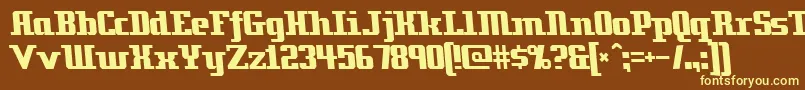 Zenith2000 Font – Yellow Fonts on Brown Background