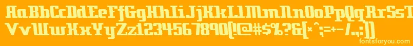 Zenith2000-Schriftart – Gelbe Schriften auf orangefarbenem Hintergrund