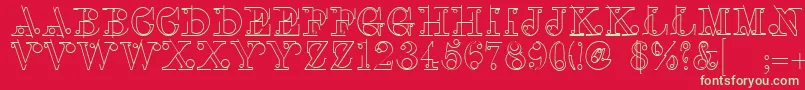 LinotypeclasconBold Font – Green Fonts on Red Background
