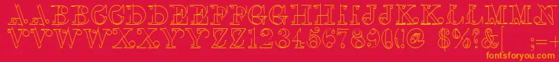 LinotypeclasconBold Font – Orange Fonts on Red Background