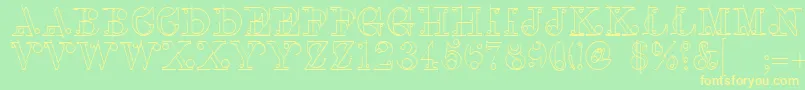 LinotypeclasconBold Font – Yellow Fonts on Green Background
