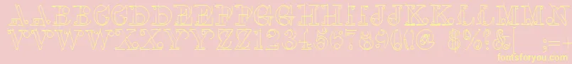 LinotypeclasconBold Font – Yellow Fonts on Pink Background