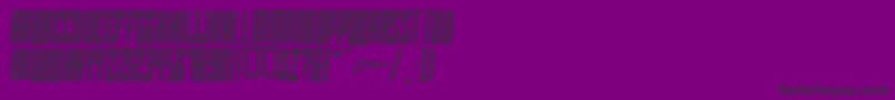 フォントXray Ted Skew – 紫の背景に黒い文字