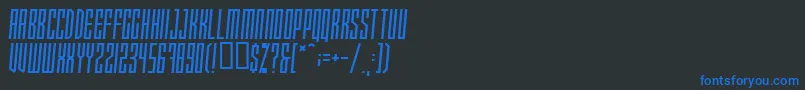 Xray Ted Skew Font – Blue Fonts on Black Background