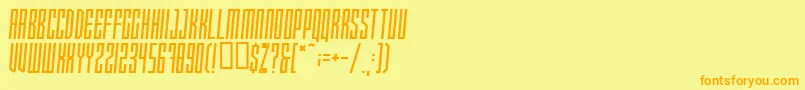 Xray Ted Skew Font – Orange Fonts on Yellow Background
