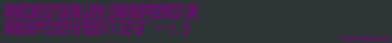Xray Ted Skew Font – Purple Fonts on Black Background