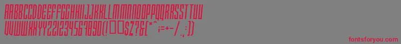 フォントXray Ted Skew – 赤い文字の灰色の背景