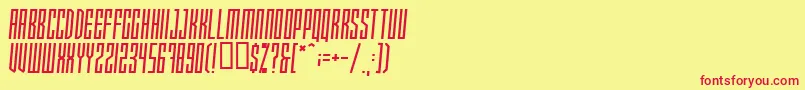 Xray Ted Skew Font – Red Fonts on Yellow Background