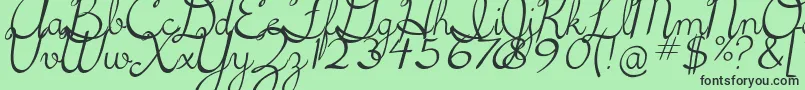 5thgradecursive2Italic Font – Black Fonts on Green Background