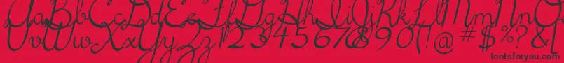 5thgradecursive2Italic Font – Black Fonts on Red Background