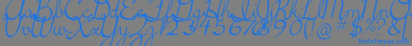 5thgradecursive2Italic-Schriftart – Blaue Schriften auf grauem Hintergrund