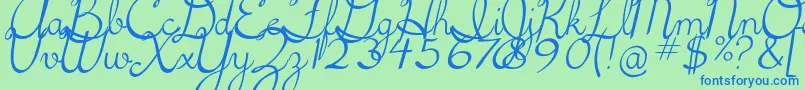 fuente 5thgradecursive2Italic – Fuentes Azules Sobre Fondo Verde