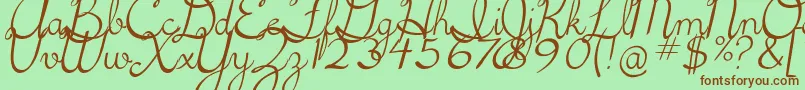 5thgradecursive2Italic Font – Brown Fonts on Green Background