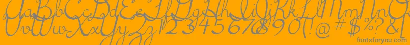 5thgradecursive2Italic Font – Gray Fonts on Orange Background