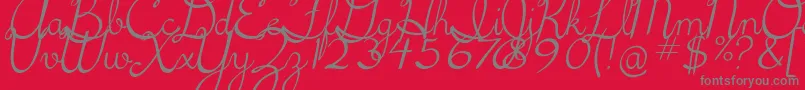 5thgradecursive2Italic Font – Gray Fonts on Red Background