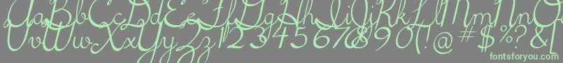 Шрифт 5thgradecursive2Italic – зелёные шрифты на сером фоне