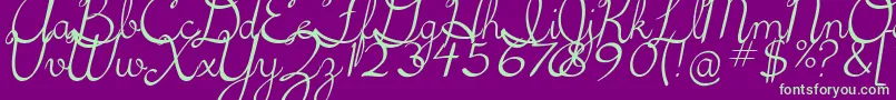 5thgradecursive2Italic-fontti – vihreät fontit violetilla taustalla