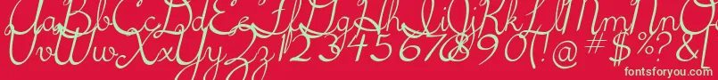 5thgradecursive2Italic Font – Green Fonts on Red Background