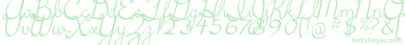 5thgradecursive2Italic Font – Green Fonts on White Background