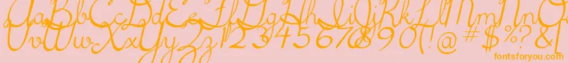 5thgradecursive2Italic Font – Orange Fonts on Pink Background