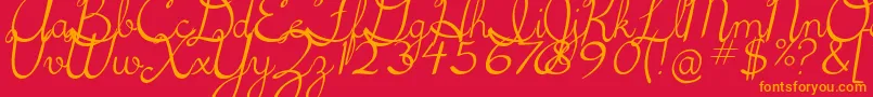 fuente 5thgradecursive2Italic – Fuentes Naranjas Sobre Fondo Rojo